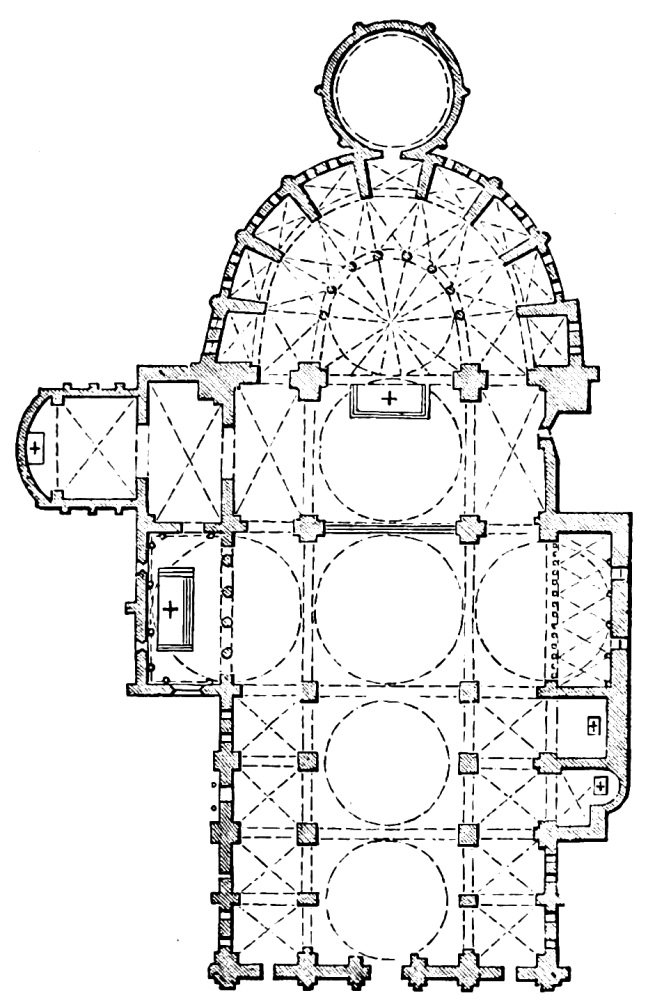 Planta histórica da Basílica de Santo Antônio em Pádua, publicada por George Edmund Street